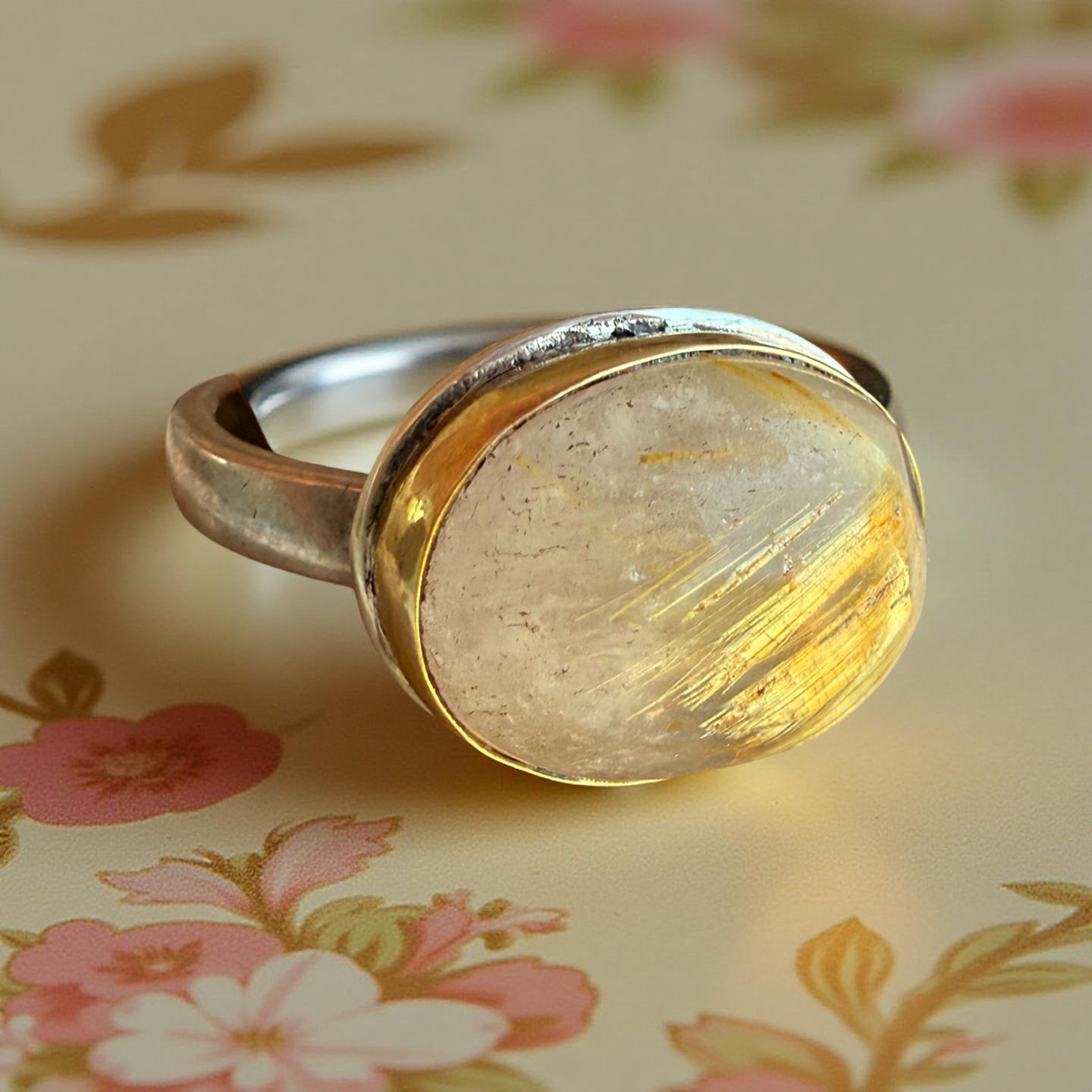 Golden Rutile Quartz Ring