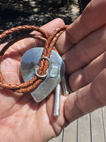 Labradorite and silver bolo tie
