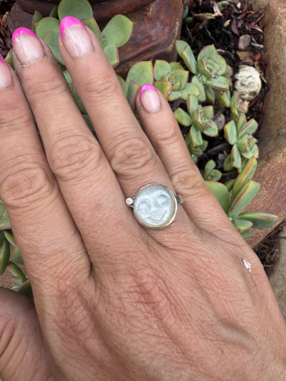 Moonstone & Diamond ring
