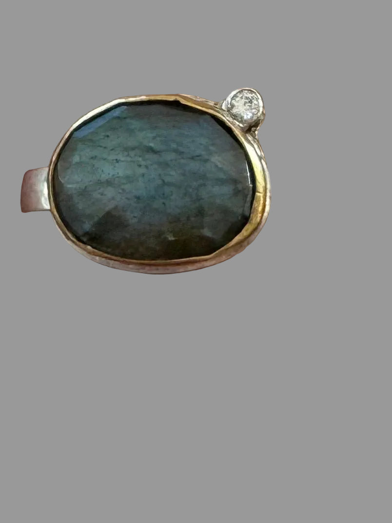 Labradorite with Diamond Ring