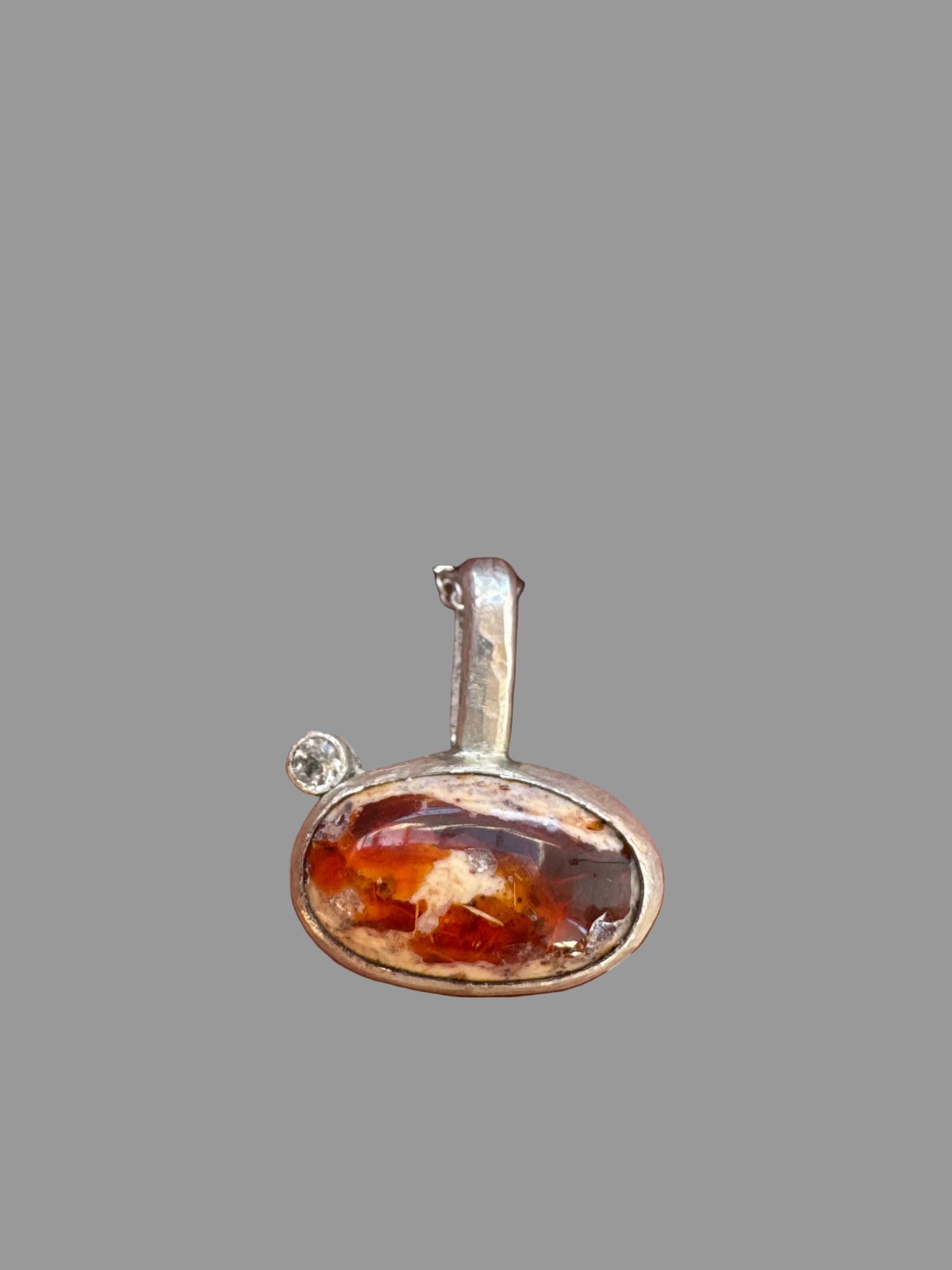 Cantera opal necklace with white sapphire
