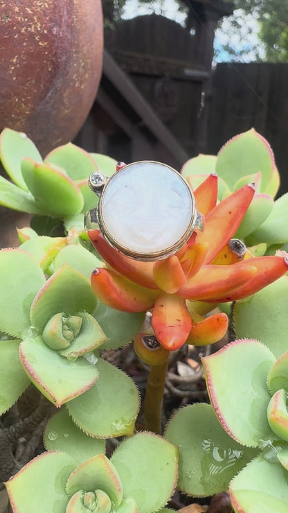 Moonstone & Diamond ring